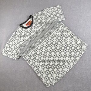 Rolling Paper Shirt Mens XL White Black Short Sleeve Geometric Print